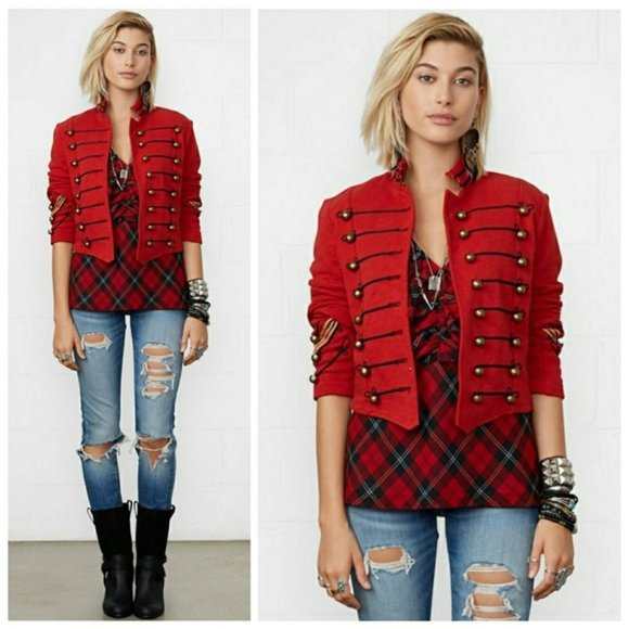 ralph lauren red military jacket